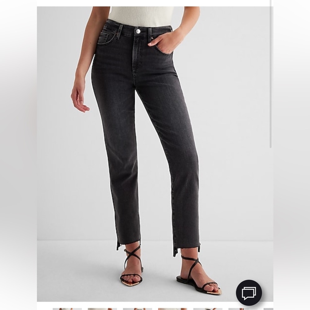 Express Cropped Raw Hem Jeans